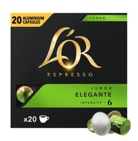 L'OR Lungo Elegante Aluminium Kaffekapsler Intensitet 6, 20 stk