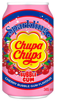 Chupa Chups Sparkling With Cherry Bubble Gum 345ml