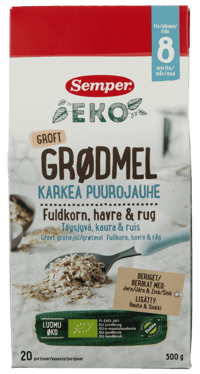 Semper Grøtmel Fullkorn/Rug Økologisk 8md