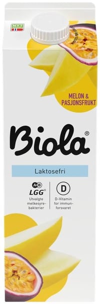 Biola Melon & Pasjonsfrukt Laktosefri, 1 l