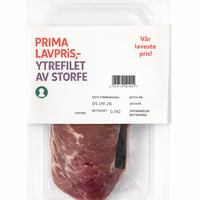 Prima lavpris, ytrefilet av storfe