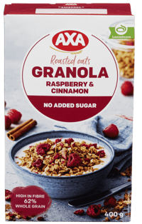 Axa Granola Bringebær & Kanel 400g