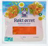 Ørret Røkt skivet 100g Fiskemannen Asc