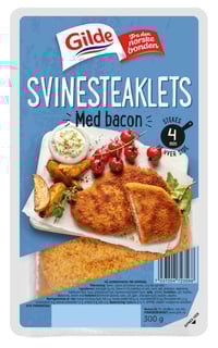 Svinesteaklets m/Bacon 300g Gilde