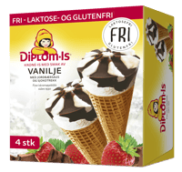 Krone-Is Sjokolade & Jordbær FRI 4 stk, 480 ml