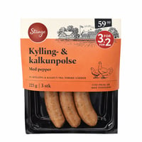 Kylling- og kalkunpølse med pepper