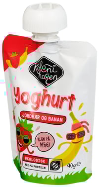 Yoghurt Klemmeflaske Jordbær/banan 90g Kolonihagen