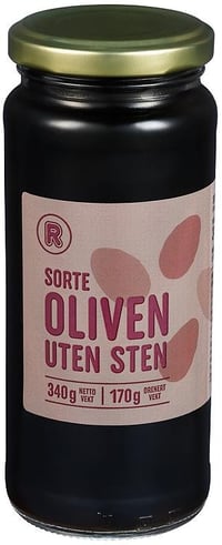 Oliven Sort Uten Sten 340 g