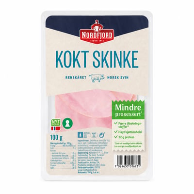 Kokt Skinke Mindre Prosessert 100g