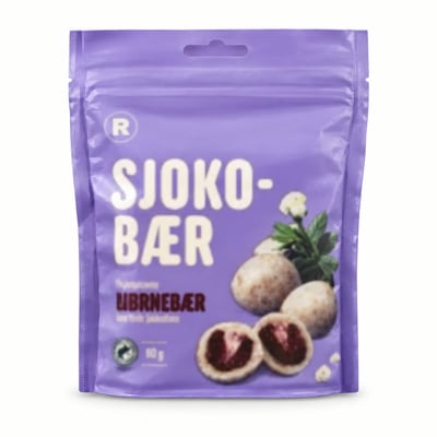 Sjokobær Bringebær Hvit Sjoko 90g R
