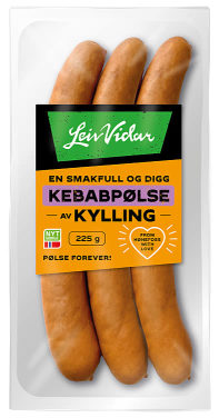 Kebabpølse Kylling 225g Leiv Vidar