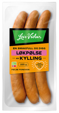 Løkpølse Kylling 225g Leiv Vidar