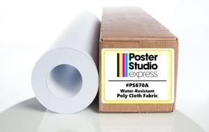A roll of water-resistant poly cloth fabric from Poster Studio Express