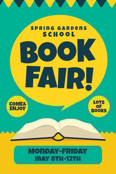 create eye catching Book Fair posters for schools