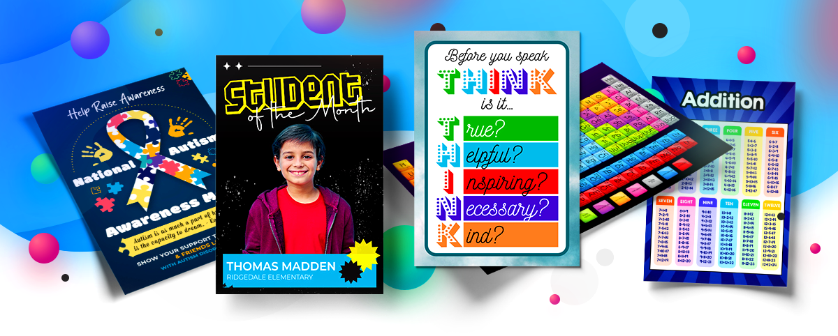 education poster templates printed on poster making machines