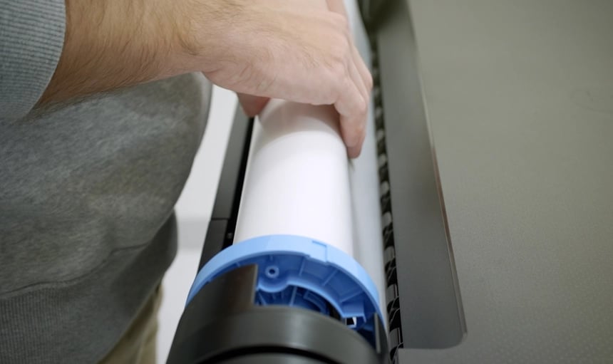 changing paper on desktop poster printer