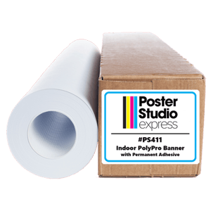 A roll of Indoor PolyPro Banner paper from Poster Studio Express, ideal for durable and vibrant school displays.