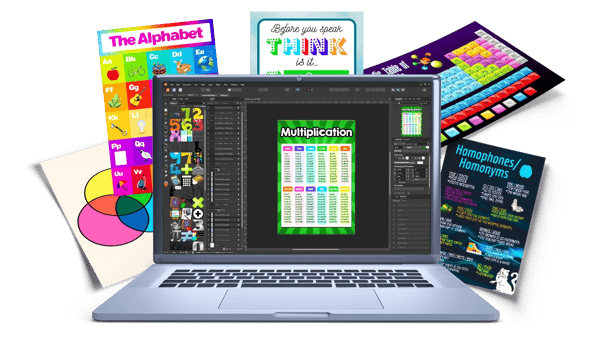 Laptop with Poster Printer Templates Poster Printer Software for our Poster Maker