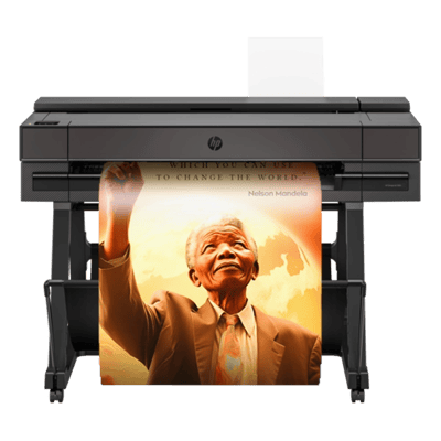 Poster Maker for schools printing a Nelson Mandela poster.