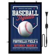 Backlit poster frame glows in a schools