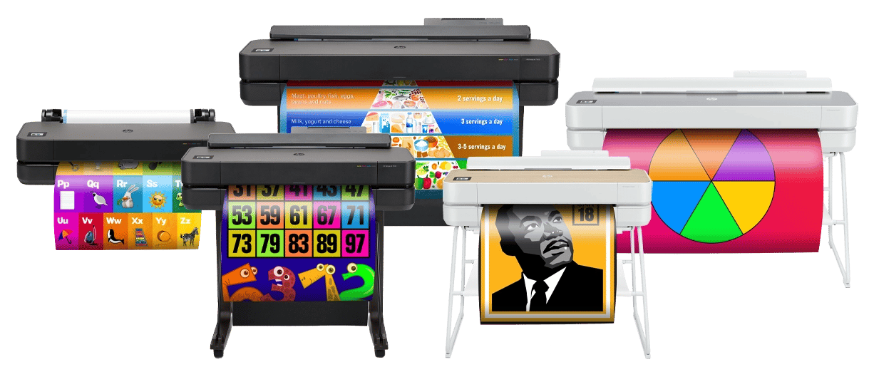 Poster Studio Express poster makers printing a large, colorful school banners