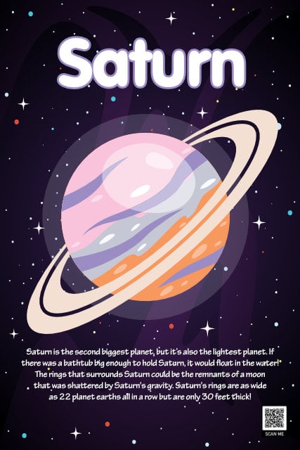 Large space poster with QR code, printed on poster printer machine