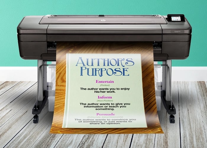 High-resolution poster maker printing a poster featuring graphics and text