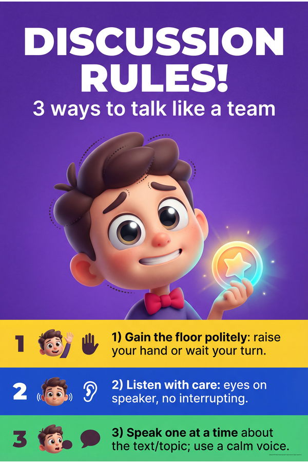 Template aligned to CCSS.ELA-Literacy.SL.3.1b