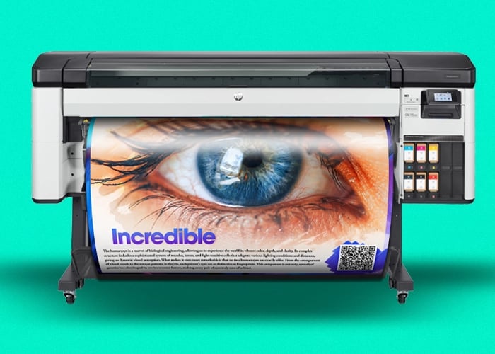 school poster maker printing a large science poster for a school classroom