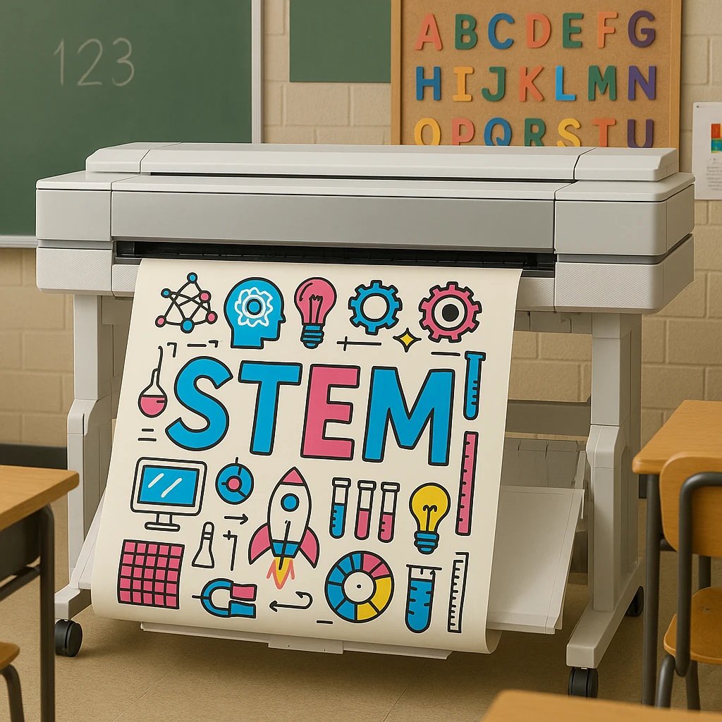 A great poster for K-12 classrooms being printed on an Amplify poster machine from school poster makers