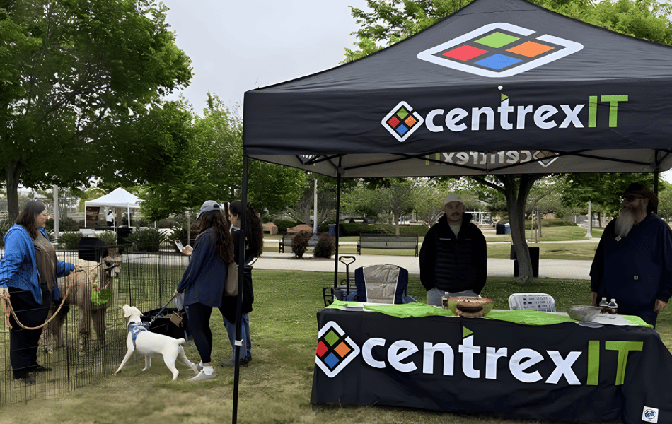 Team centrexIT at San Diego Humane Society Walk for Animals with Samson the alpaca