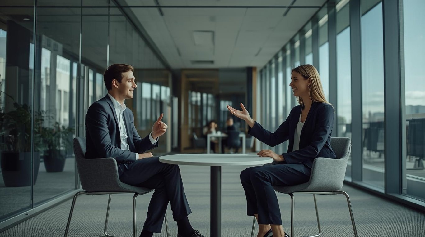 Two professionals having a one-on-one consultation