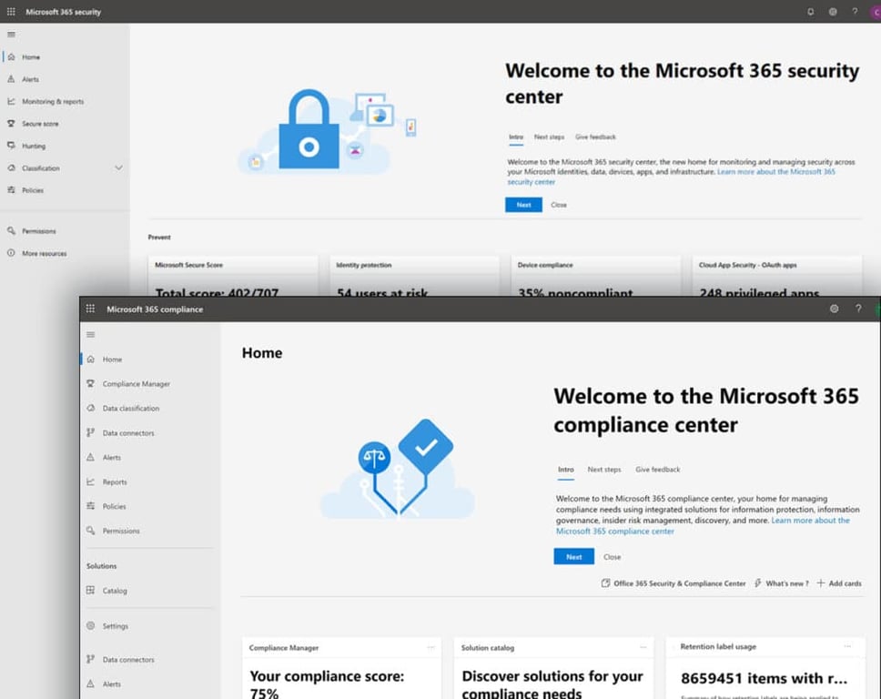 Microsoft 365 Security Compliance Centers