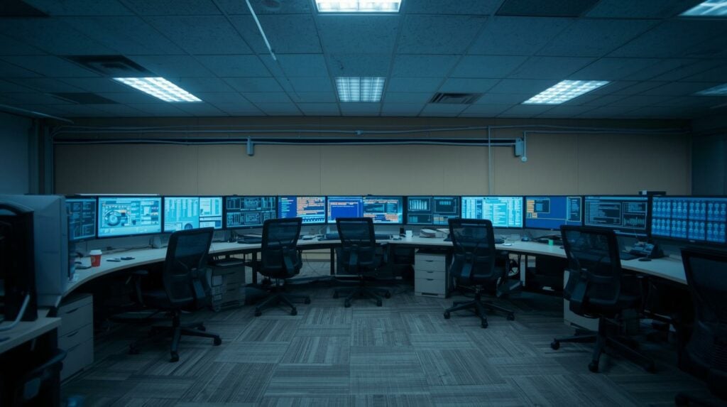 Empty security operations center