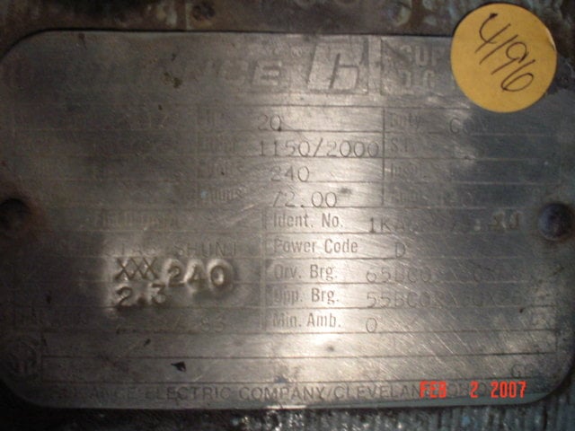 reliance 20 hp 1150 rpm bo328atz dcmotors 51517