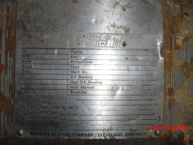 reliance 600 hp 1750 rpm b686atz dcmotors 64304