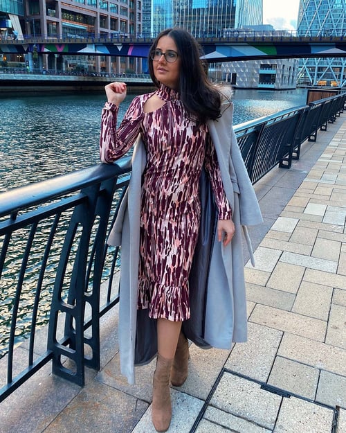 Womens Red Cut Out Printed Midi Flare Dress