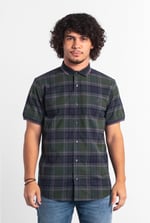 Mens Short Sleeve Shirt With Rib Collar