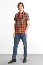 Mens Short Sleeve Shirt With Rib Collar