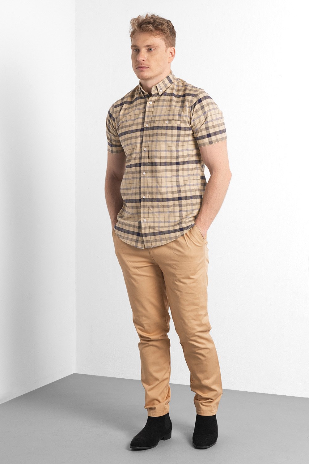 Mens Button Down SS Oxford Shirt