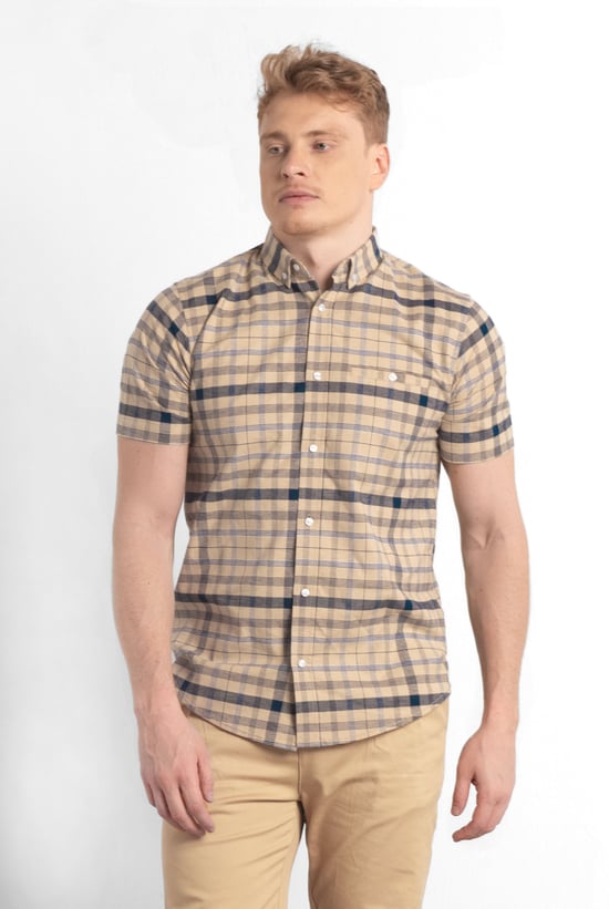 Mens Button Down SS Oxford Shirt