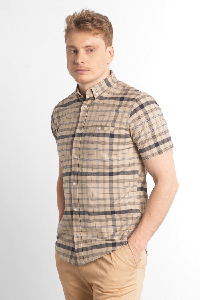 Mens Button Down SS Oxford Shirt