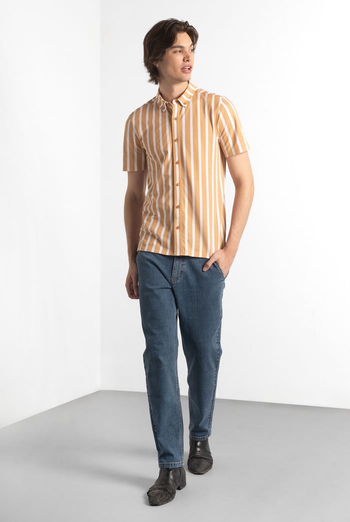 Short Sleeve Stripe Jersey Shirt