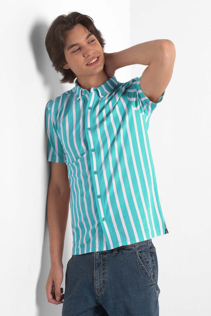 Short Sleeve Stripe Jersey Shirt