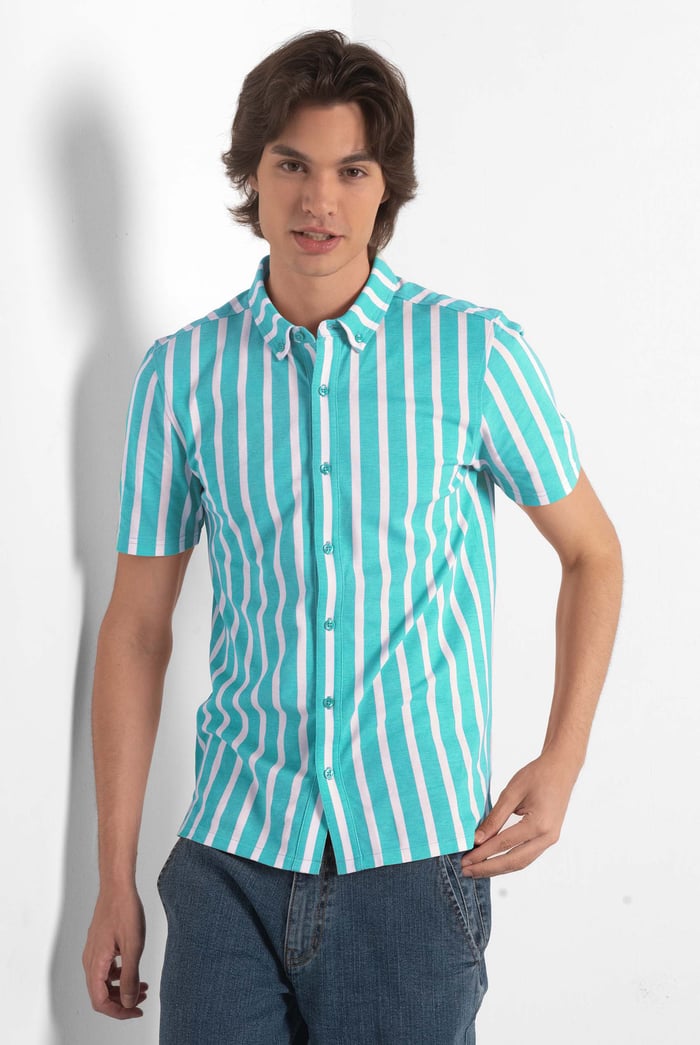 Short Sleeve Stripe Jersey Shirt