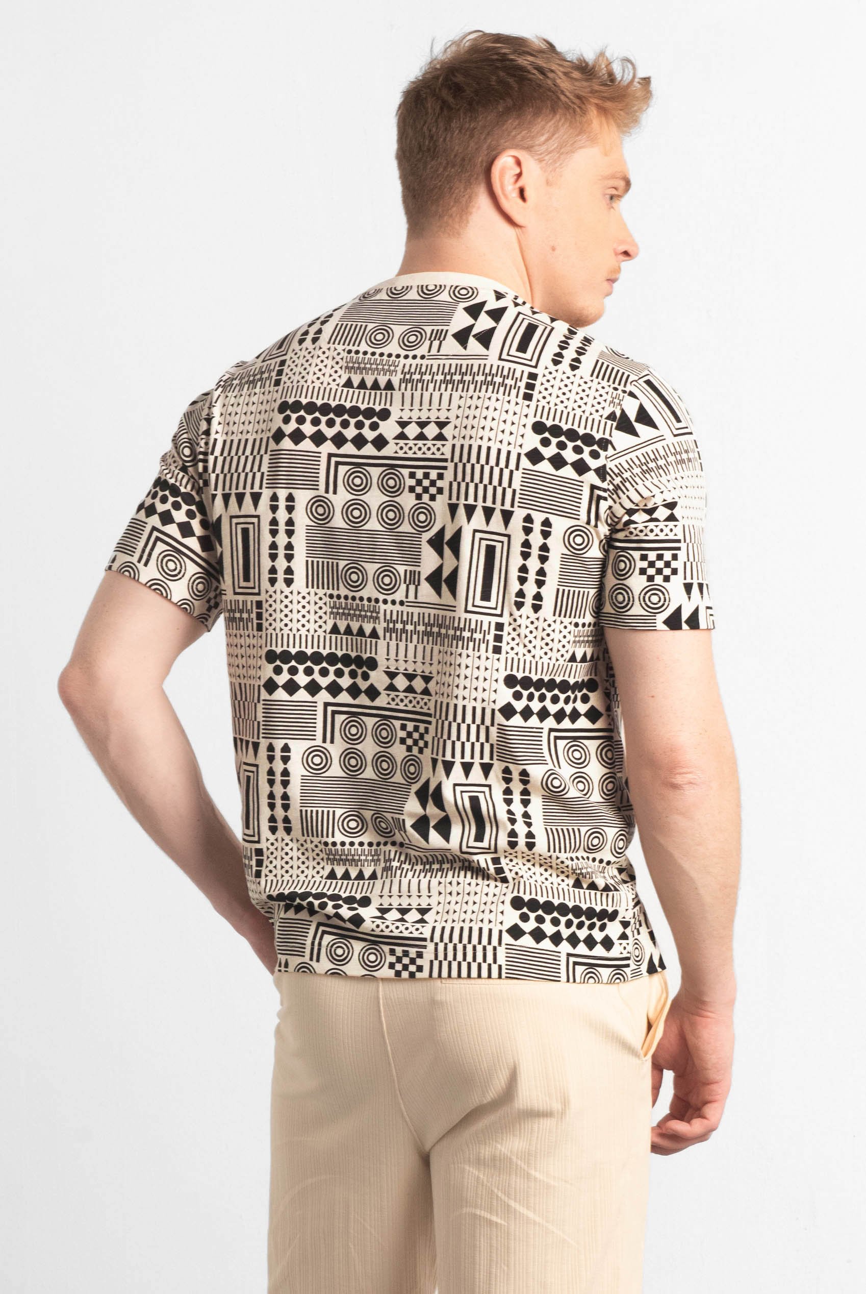 Mens Geometric Printed T-Shirt