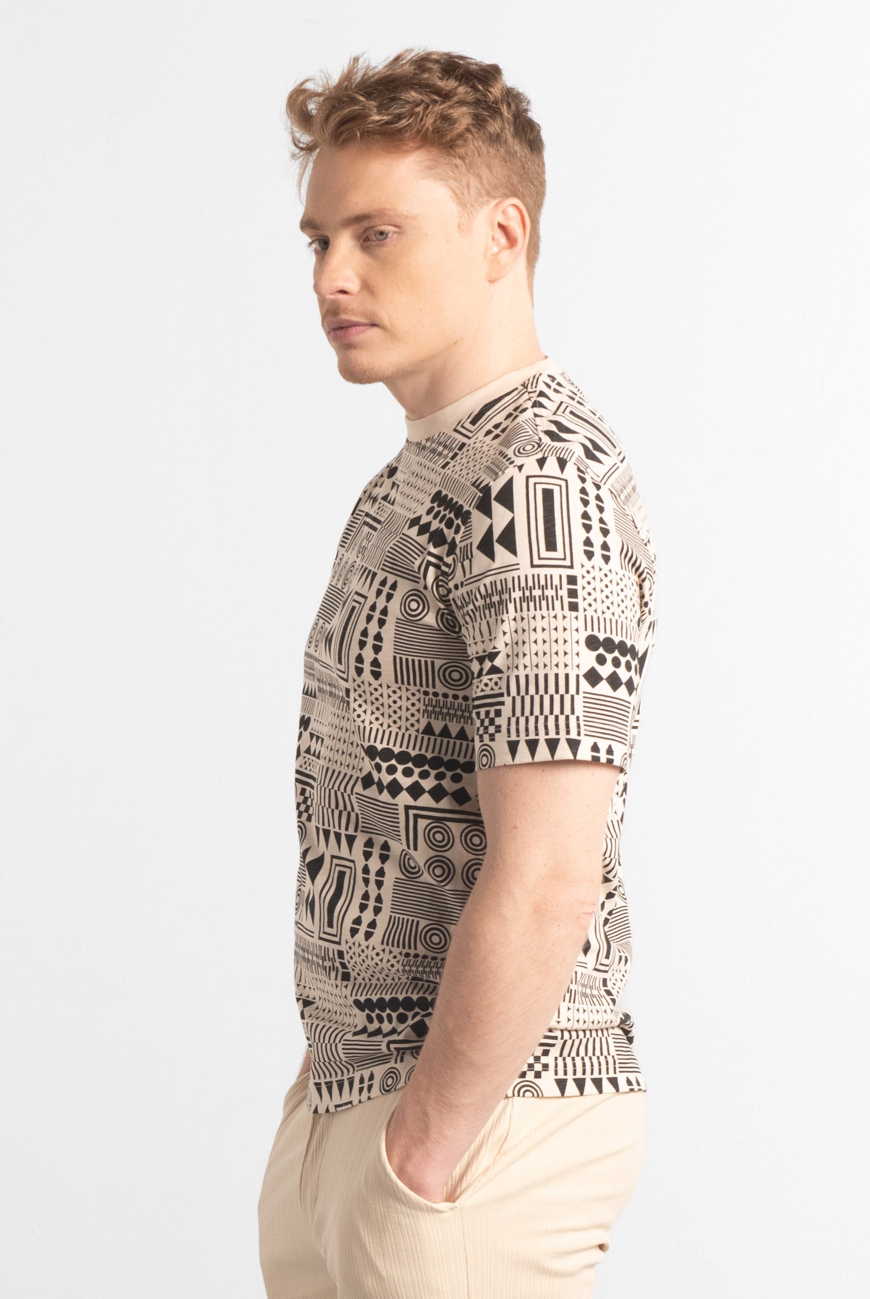 Mens Geometric Printed T-Shirt