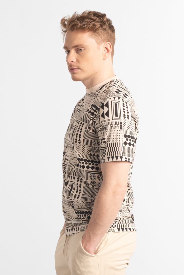 Mens Geometric Printed T-Shirt
