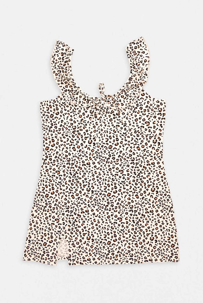 Ruffled Deep V-Neck Tie-Up Camisole