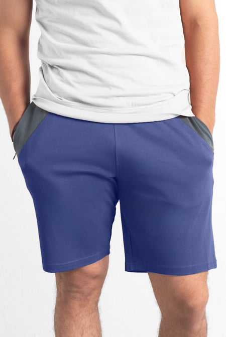 Mens Khaki Colour Block Shorts